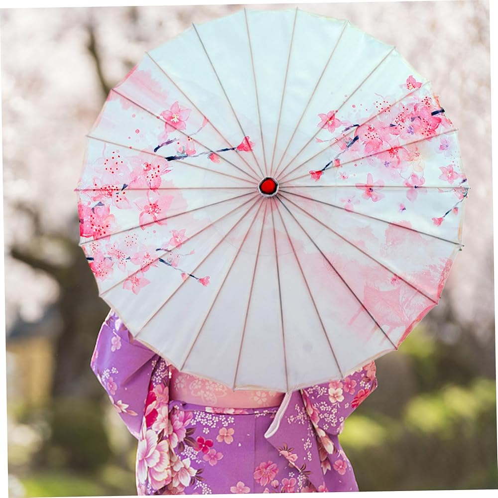 Amazon | 日本の傘 桜 桃の花 クラシカル オイルドペーパー 傘